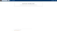 Desktop Screenshot of bayan-isimleri.blogspot.com