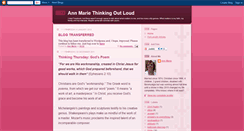 Desktop Screenshot of annmariethinkingoutloud.blogspot.com