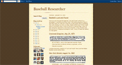 Desktop Screenshot of baseballresearcher.blogspot.com