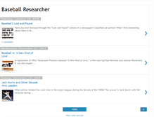 Tablet Screenshot of baseballresearcher.blogspot.com