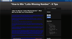 Desktop Screenshot of howtowinlottowinningnumber-6tipstolot.blogspot.com