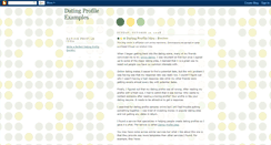 Desktop Screenshot of datingprofileexamples.blogspot.com