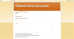 Desktop Screenshot of oregonartsalliance.blogspot.com