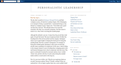 Desktop Screenshot of personalisticleadership.blogspot.com
