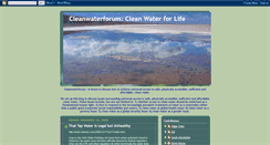 Desktop Screenshot of cleanwaterforum.blogspot.com