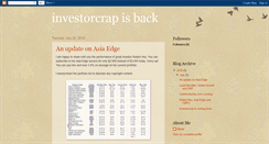 Desktop Screenshot of investorcrapisback.blogspot.com