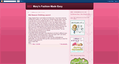 Desktop Screenshot of marysfashionmadeeasy.blogspot.com