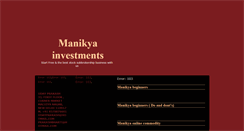 Desktop Screenshot of manikyainvestments.blogspot.com