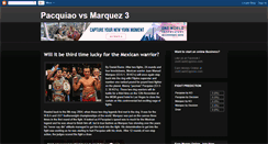 Desktop Screenshot of paquiaovsmarquez3.blogspot.com