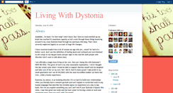 Desktop Screenshot of lifewithdystonia.blogspot.com