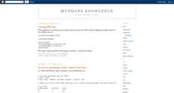 Desktop Screenshot of mundaneknowledge.blogspot.com