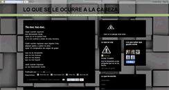 Desktop Screenshot of loqueseleocurrealacabeza.blogspot.com