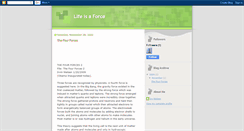 Desktop Screenshot of lifeisaforce.blogspot.com