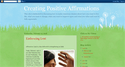 Desktop Screenshot of creatingpositiveaffirmations.blogspot.com