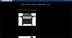 Desktop Screenshot of matthews40thbirthdaylist.blogspot.com