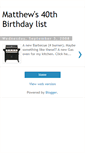 Mobile Screenshot of matthews40thbirthdaylist.blogspot.com