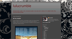 Desktop Screenshot of lulucrumble.blogspot.com