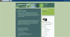 Desktop Screenshot of forwantofwings.blogspot.com