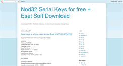 Desktop Screenshot of nod32-serial-keys.blogspot.com