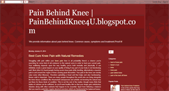 Desktop Screenshot of painbehindknee4u.blogspot.com