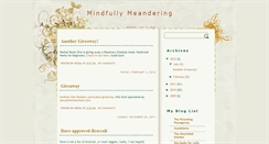 Desktop Screenshot of mindfullymeandering.blogspot.com