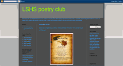 Desktop Screenshot of lshspoetryclub2011.blogspot.com