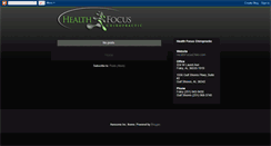 Desktop Screenshot of healthfocuschiro.blogspot.com