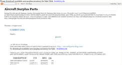 Desktop Screenshot of aircraftsurplusparts.blogspot.com