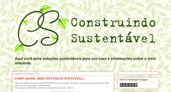 Desktop Screenshot of construindosustentavel.blogspot.com