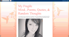 Desktop Screenshot of heidisfragilemind.blogspot.com