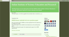 Desktop Screenshot of iiser-info.blogspot.com