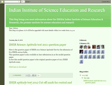 Tablet Screenshot of iiser-info.blogspot.com