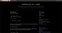 Desktop Screenshot of chroniclesofageek.blogspot.com