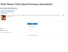 Tablet Screenshot of cureprematureejaculationforhernow.blogspot.com