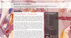 Desktop Screenshot of maturityfoundation.blogspot.com