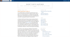 Desktop Screenshot of dontbuysaturn.blogspot.com