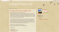 Desktop Screenshot of jodhpurhotels.blogspot.com