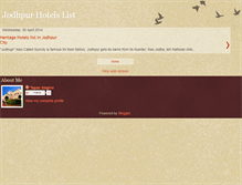 Tablet Screenshot of jodhpurhotels.blogspot.com