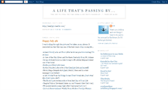 Desktop Screenshot of alifethatspassingby.blogspot.com