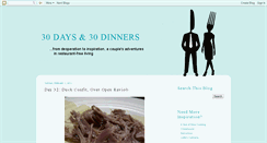 Desktop Screenshot of 30daysand30dinners.blogspot.com