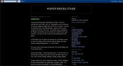 Desktop Screenshot of hopeforsolitude.blogspot.com