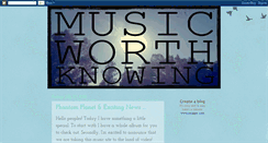 Desktop Screenshot of musicworthknowing.blogspot.com