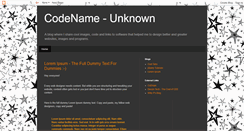 Desktop Screenshot of codename-unknown.blogspot.com