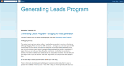 Desktop Screenshot of generatingleadsprogram.blogspot.com