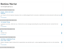 Tablet Screenshot of onerestlesswarrior.blogspot.com