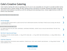 Tablet Screenshot of colescreativecatering.blogspot.com