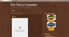 Desktop Screenshot of 4u2consider.blogspot.com