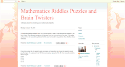 Desktop Screenshot of mathsriddles.blogspot.com