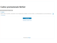 Tablet Screenshot of codice-promozionale-betfair.blogspot.com