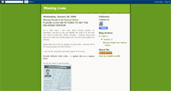 Desktop Screenshot of missinglives.blogspot.com